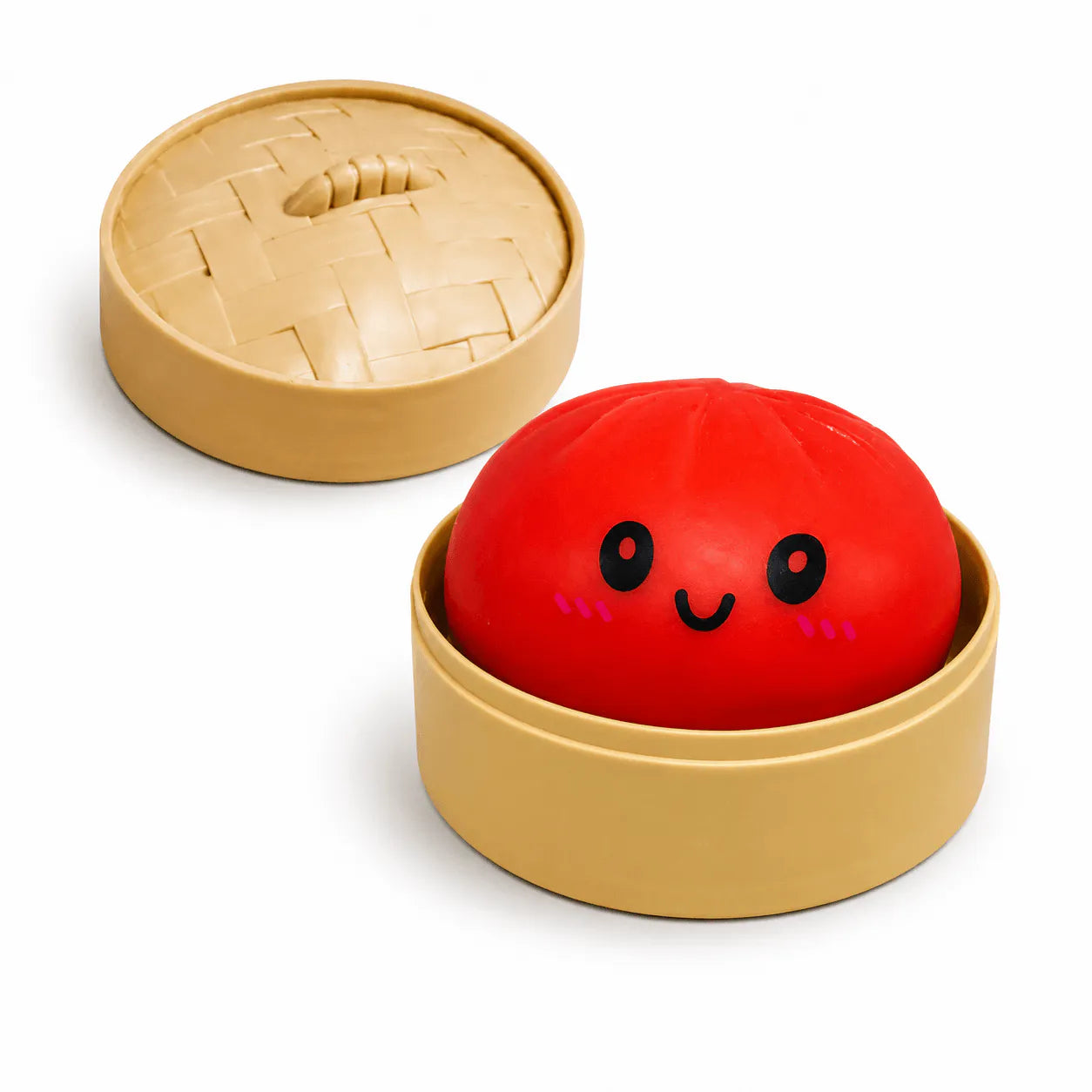 Red dumpling squishy in steamer box