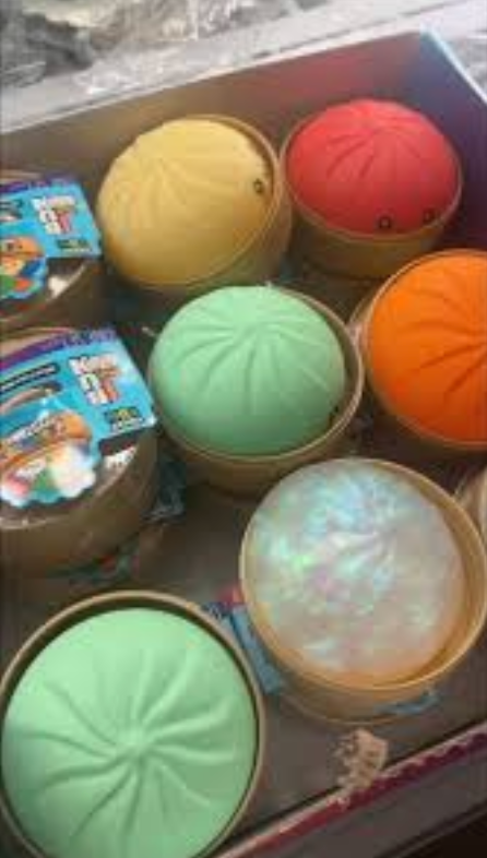 Mixed Dumpling Squishy colors opened in a box