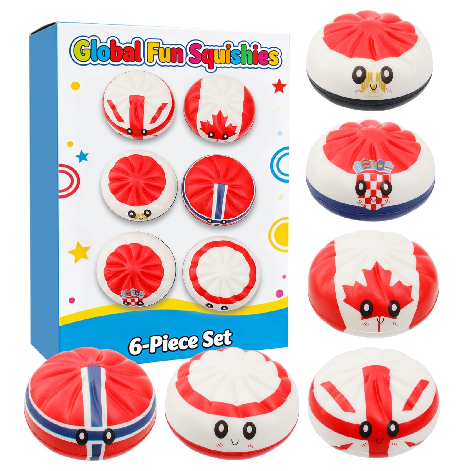 World Cup Dumpling Squishy country flag lineup
