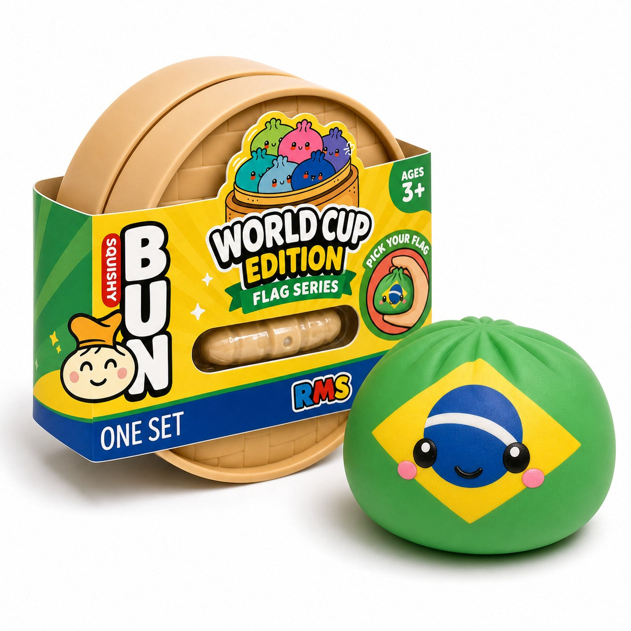 Brazil World Cup Edition packaged Dumpling Squishy