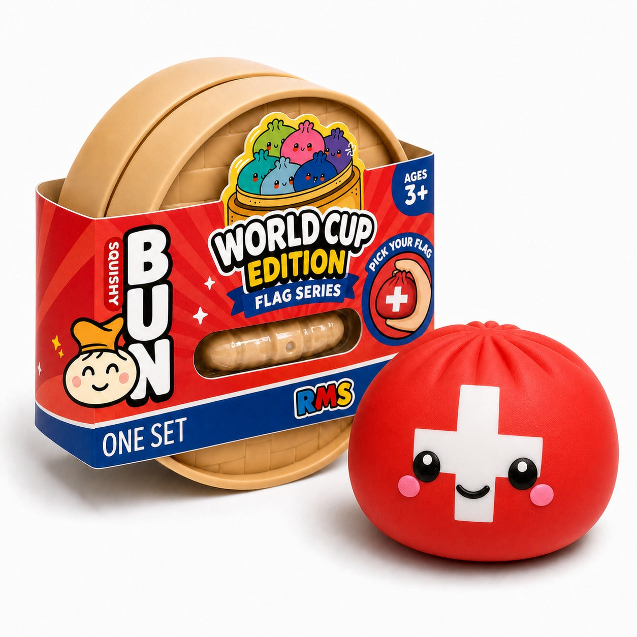 Switzerland World Cup Edition packaged Dumpling Squishy