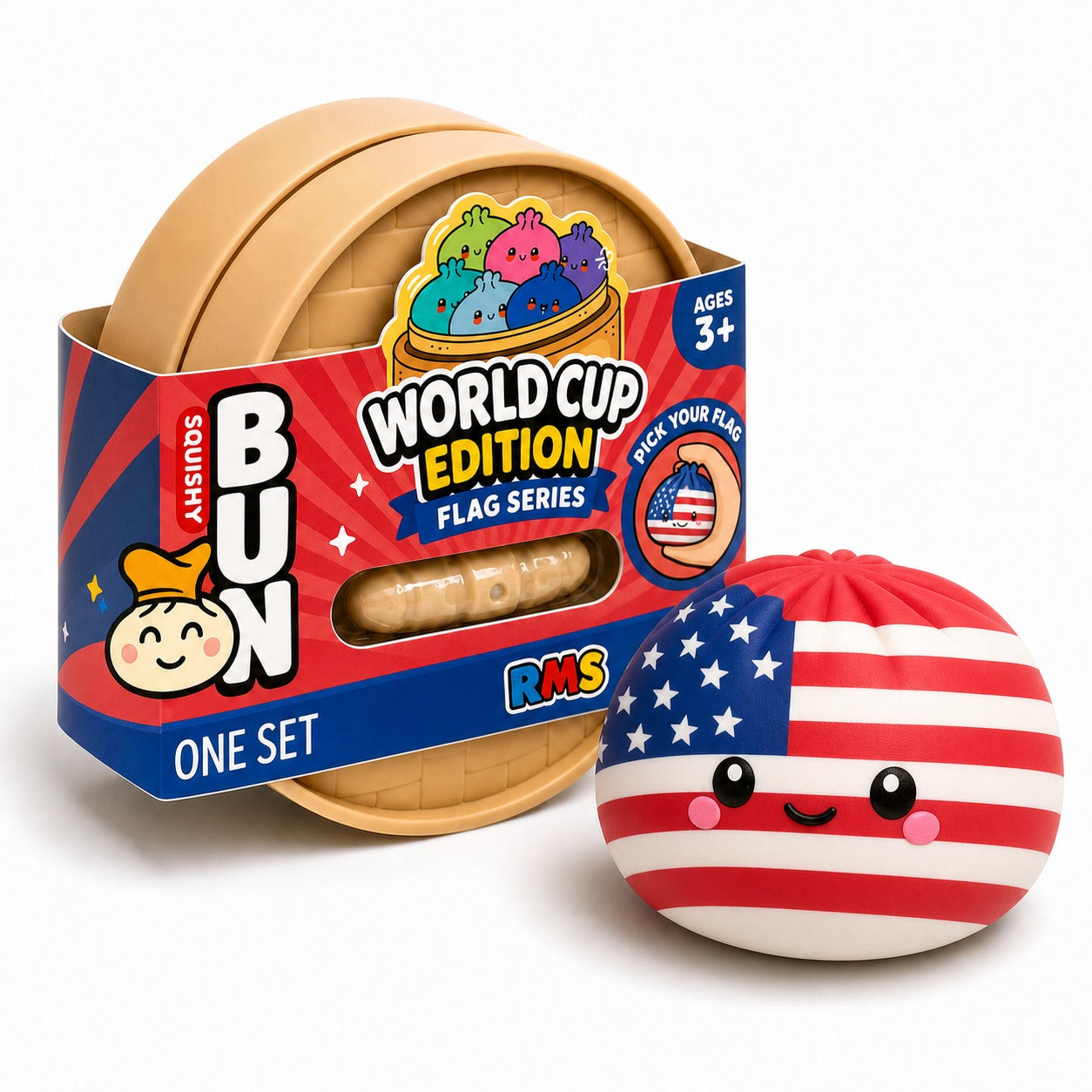 United States World Cup Edition packaged Dumpling Squishy